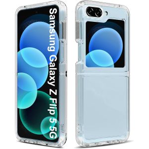 JGD-Coque de protection pour Samsung Galaxy Z Flip 5 - En silicone TPU souple - Avec protection de l'appareil photo - Anti-chocs - Anti-rayures - Transparent - Ne jaunit pas - Neuf