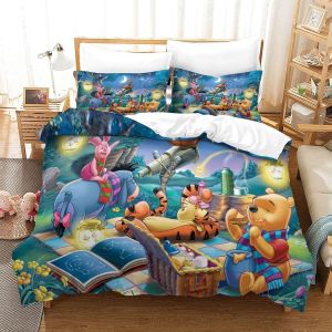 Winnie The Pooh Ensemble De Literie Imprim&iquest;&iquest; En D Parure De Lit Housse De Couette Cartoon,Sets De Housse Couette En Microfibre,Doux Et Confortable Doub - Neuf