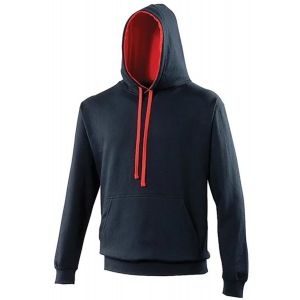 Sweat &Agrave; Capuche Contrast&eacute;e Unisexe - Jh003 - Bleu Marine Et Rouge - Neuf