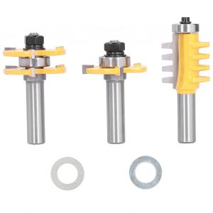 XYONG Fraise a 3 dents, tige de 12 mm, jaune, pour le travail du bois - Neuf