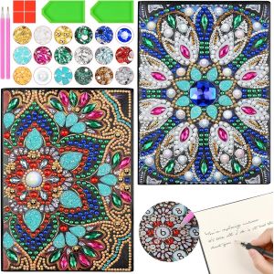 Kalanka-2pcs Carnet Dessin A5, Diamond Painting Mandala Carnet Vierge, Cadeaux D'anniversaire Pour Filles, Kits D'art Et D'artisanat Pour Enfants De 5 À 12 Ans - Neuf