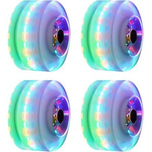 4 Roues De Remplacement Lumineuses Pour Planche À Roulettes Double,Planche À Roulettes Led,Noyau 82a - Neuf