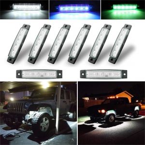 Yujtg-Lot De 8 Lampes Led Pour Puits De Roue, Éclairage Néon Pour Voiture, Voiturette De Golf, Tout-Terrain, Motoneige, Suv, Vtt, Rampant, Bateau, Cargo, Moto, Pickup, Blanc, - Neuf