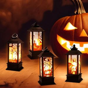 KALANKA-Lot de 4 Lanternes Citrouilles Décoratives d'Halloween Avec Bougie LED - Décoration Pour le Jardin et l'Automne - Neuf