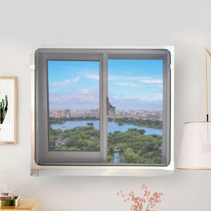 HJLIAN Moustiquaire magnetique en fibre PE, amovible et autocollante, accessoires pour fenetre, 60 x 120 cm, blanc - Neuf