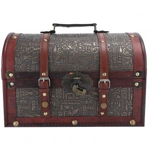 Coffre De Rangement Vintage En Bois, Coffre A Bijoux Decoratif, Accessoire De Photographie, Style Egyptien Avec Serrure, Taille Moyenne, 1# - Neuf