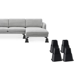 Lot de 8 rehausseurs de lit r&eacute;glables et empilables pour lits et canap&eacute;s - Neuf