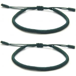 Eryi-2 Bracelets Porte-Bonheur Tibétains+Cadeau Bouddhiste!- Fait Main.Ajustable À Votre Poignet. Pour Hommes Et Femmes. Bracelets D'amitié En Tissu Tressé-Style Tibet-Bracelet Réglable - Neuf