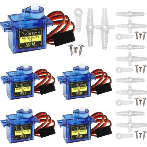 KAL-5X Micro Servo Moteur 9G Pour Rc Robot Bras/Main/Marche Avion Hélicoptère Bateau Voiture Véhicule Commande Avec Câble180° Mini Servomoteur Compatible Avec Arduinoet Et Raspberry Pi - Neuf