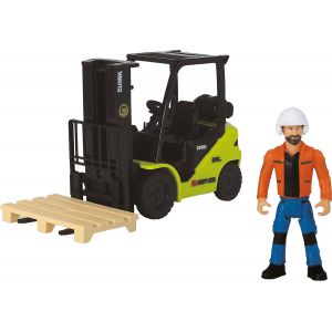 ERYI-Chariot Élévateur Pour Enfants (Clark S25 Forklift), Véhicule Jouet Mobile, 16 Cm, Avec Figurine Et Palette, Pour Les Enfants À Partir De 3 Ans - Neuf