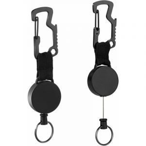 2 Pièces Porte-Clefs Enrouleur Rétractable, Rétractable Porte-Clés Extensibles, Porte-Clés Extensibles Avec Corde, Pour Porte-Clés, Carte D'identité, Badge - Neuf
