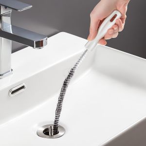 ChenQuanSarl-Lot De 2 s De Nettoyage Pour Égouts - 45 Cm Et 60 Cm - Flexible - Pour Salle De Bain, Cuisine, Enlever Les Poils Longs - Neuf
