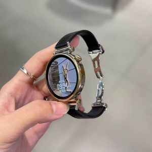 Boucle Papillon En Cuir Grainé Litchi Compatible Avec Bracelet De Montre Huawei Gt5 Gt4/5pro Femme Apple 89 Nouveau Gt32pro-Bracelet Papillon Noir En Cuir Grainé Litchi Avec Boucle Argentée - Compat - Neuf