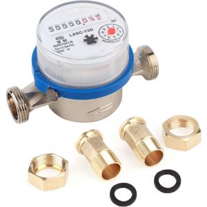CHECARZHN--NO1-Compteur Eau, Compteur D'Eau, Compteur D'Eau, 15Mm 1/2""Compteur D'Eau Froide En Plastique Pour Jardin Maison - Neuf