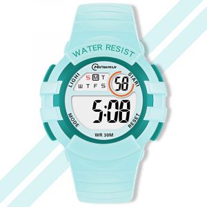 Montre Enfant,Adolescents Gar&ccedil;ons Filles Digitale Ext&eacute;rieur Sport 5atm Etanche Multifonction Montre ,Alarme Et Calendrier Date Minuteur - Vert - Neuf