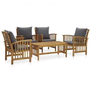 Prolenta Premium - Salon De Jardin 5 Pcs Avec Coussins Bois D'acacia Solide - Neuf