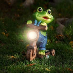 Mevronisshop-Statue Solaire De Grenouille Pour Jardin Ext&eacute;rieur, Figurine D'animal De Jardin Avec Lumi&egrave;re Solaire, D&eacute;coration Grenouille Pour La Cour, Cadeau D'anniversaire, Pendaison De Cr&eacute;maill&egrave;re - Neuf