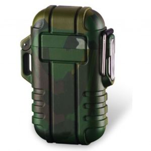 HJLIAN Briquet electrique a double arc, rechargeable par USB, coupe-vent, etanche, motif camouflage - Neuf