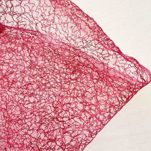 Couleur Unie Irr&eacute;guli&egrave;re Creux Maille Dure Dentelle Tissu R&eacute;seau Creux Or Argent Bricolage Couture Robe De Mari&eacute;e Voile V&ecirc;tements - Type Rouge-45x145cm(17inx57in) - Neuf