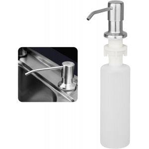 KAL-Distributeur De Savon Encastré Pour Évier De Cuisine, Pompe De Distributeur De Liquide Vaisselle Sous Évier Avec Bouteille De 300 Ml, Acier Inoxydable - Neuf