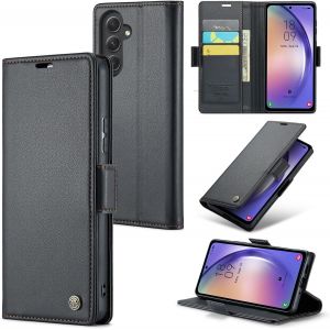 Maa-Coque Pour Samsung Galaxy A54 5g, Étui Housse En Rfid Protection Premium Pu Cuir Portefeuille Rabat Case Magnétique Stand Antichoc, Étui Case Pour Samsung Galaxy A54, Noir - Neuf