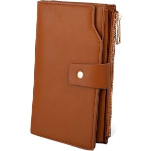 Femme Portefeuille Blocage Rfid En Pu Cuir Avec Bracelet Grande Capacité(21 Emplacements De Cartes) Poche Intérieure Convient Aux Portables 5.5 - Neuf