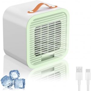 Mini Ventilateur Portable USB, Mini Climatiseur, Ventilateur Bureau Silencieux 3 Vitesses RéGlable, Rechargeable Batterie Ventilateur, Convient Pour La Maison, Le Bureau, De Plein Air - Neuf