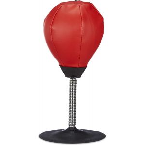 Punchingball Tisch, Boxbirne Schreibtisch, B&uuml;ro Punching Ball Anti Frust, Hxbxt : 35 X 18 X 18 Cm, Rouge/Noir - Neuf