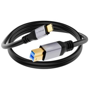 JGD-2m C&acirc;ble d'imprimante USB 3.0 B, 5Gbps USB type 3.1 C M&acirc;le vers Type B 3.0 M&acirc;le, C&acirc;ble de Donn&eacute;es pour Imprimantes, Scanner, Laptop, PC, Disques Durs Externe, USB 3.0 Hub etc - Neuf