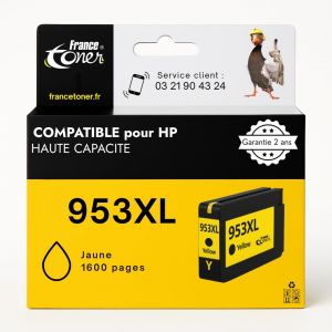 953XL - Cartouche d'encre Compatible avec HP 953XL - Jaune Taille XL - pour HP OFFICEJET Pro 7720-7720 All in One - 7730-7730 All in One - 7740-7740 All in One - 8210-8218 - Neuf