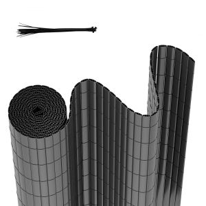 Canisse En Pvc Occultant Cloture, Pour Le Jardinet Balcon Cl&ocirc;ture Brise-Vent, Intimit&eacute;, Avec Serre-C&acirc;bles Gris 120 X 600cm - Neuf