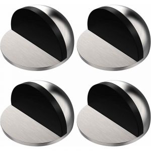 4 Pcs Arrêts de Portes Argent, Butée de Porte Adhesive, Butées de Porte en Acier Inoxydable avec Autocollants, Inutile de Percer, pour la Maison et le Bureau - Neuf