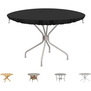 Housse Table De Jardin Ronde Bache Pour Table Basse Salon Housse Pour Meubles De Jardin Impermeable Housses Pour Table De Jardin Housse Hiver Table Jardin Anti-Uv Tissu Oxford 420d Ø112x10cm - Neuf