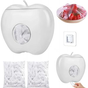 MEVRONISSHOP-Bo&icirc;te de Rangement pour Film Alimentaire,avec 200 Sachets Couvertures Alimentaires,Ensemble de Film Plastique Alimentaire,Distributeur de Film Alimentaire,Rangement Sac Plastique Mural - Neuf