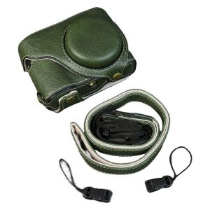 Etui de protection en cuir PU texture de buffle pour appareil photo Panasonic Lumix DMC-ZS99 DMC-TZ99 avec S - Neuf