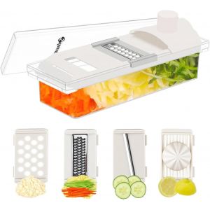 Chenquansarl-Mandoline De Cuisine Professionnelle, Coupe-Légumes Manuel Multifonction, Machine À Découper Légumes Et Fruits Avec Lames Réglables Pour Pommes De Terre, Carottes, Oignons Pour Cuisine M - Neuf