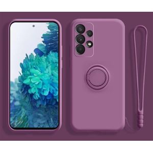 Fghbb-Coque Pour Samsung Galaxy A13 4g, Coque Magnétique Avec Anneau Rotatif À 360 ° Mince Coque Antichoc Silicone Avec Plaque Métallique, Aimant Support De Voiture Housse Bumper, Violette - Neuf