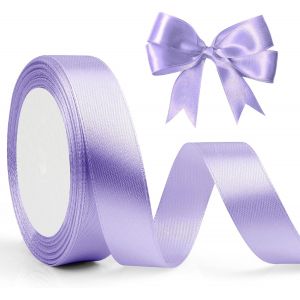 Sjzg-Ruban De Satin Violet Clair Ruban Violettes 20mm, 23 Mètres Ruban Tissu Pour Emballage Cadeau, Couture, Artisanat, Bouquet De Mariée, Deco Voiture Mariage, Decoration Mariage, Halloween, Noël - Neuf
