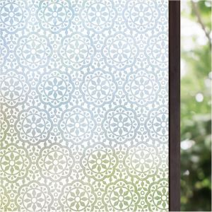 Kalanka-Film Fenêtre Anti Regard Electrostatique Adhésif Occultant Intimité Film Vitrage Verre Dépoli Givré Décoratif Pour Salle De Bain Maison Cuisine Bureau (45 X 200 Cm), Motif Fleur - Neuf
