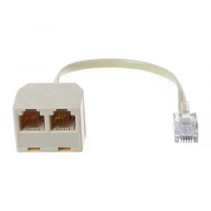 Repartiteur telephonique RJ11 6P4C 1 male vers 2 femelles, adaptateur RJ11 vers RJ11, separateur, accessoires telephoniques C26 - Neuf