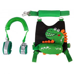 Ceinture D'aide A La Marche, Corde De Traction De Securite Pour Tout-Petits, Dinosaure Mignon, Avec Ficelle De 2 M, Pour Enfants Qui Marchent, Noir - Neuf