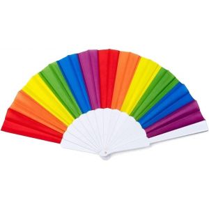 Kalanka-1 Pcs Éventail Pride Gay Pride - Éventail Arc-En-Ciel, Éventail Pliant Arc-En-Ciel, Éventail À Main - Pour Rafraîchir L'été - Pour La Plage, Les Mariages, Le Carnaval - Arc-En-Ciel - Neuf