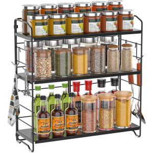 Étagère À Épices En Métal À 3 Niveaux, Étagères De Cuisine Réglables En Hauteur, Étagère À Épices Verticale, Étagère De Rangement De Comptoir Pour Cuisine, Salle De Bain Et Chambre[App8811422] - Neuf