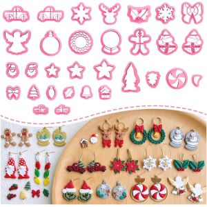 Jexnovashop-Lot De 31 Emporte-Pièces En Argile Polymère De Noël Pour La Fabrication De Boucles D'oreilles, 31 Formes De Mini Emporte-Pièces En Argile De Noël (Tous Les 2) - Neuf