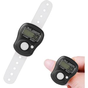 Compteurs De Doigts,Compteur Manuel,Compteur Digital,Compteur Clicker,Compteur Numérique,Compteur Électronique,Mini Compteur De Doigts,Pour La Prière,Sport,Coach,2 Pièces(Noir) - Neuf