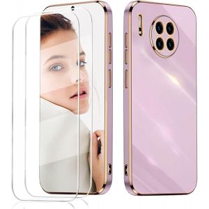 Kal-Coque Pour Huawei Nova 8i / Honor 50 Lite Avec 2x Protection Écran En Verre Trempé, Absorption De Choc Housse Tpu Coque(Violet) - Neuf