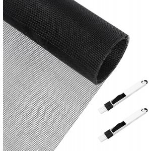 Toile Moustiquaire Fibre de Verre Découpable Filet Moustiquaire Rouleau DIY Moustiquaire au Mètre pour Porte Fenêtres Salons Cuisines Anti Moustique Mouche Insecte (Noir/120x250 cm) - Neuf