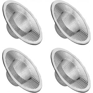 Lot de 4 filtres-paniers robustes en acier inoxydable, passoire d'évier en métal avec grille supérieure de 7 cm et maille de 2,5 cm - MMIAO - Neuf