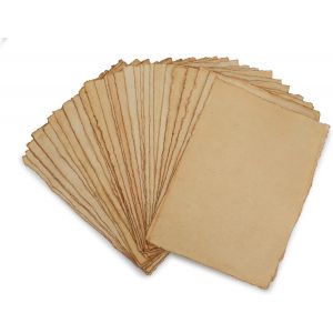 Chenquansarl-Lot De 50 Feuilles De Papier En Coton Textur&eacute; Vintage 15,2 X 10,2 Cm (150 G/M&sup2;) | Papier Antique Fait &Agrave; La Main Pour Croquis, Dessin, Art, Techniques Mixtes - Neuf