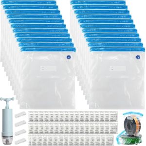 MEVRONISSHOP-22 Pi&egrave;ces Sac Sous Vide Filament 3D, Sac Bobine 3D, Sac Bobine 3D, Contient 50 Cartes D'affichage de l'humidit&eacute;, 4 Clips D'&eacute;tanch&eacute;it&eacute; et 1 Pompe Manuelle - Neuf